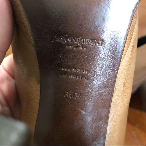 Yves Saint Laurent Brown Leather Heels w/ Strap - Picture 13 of 16